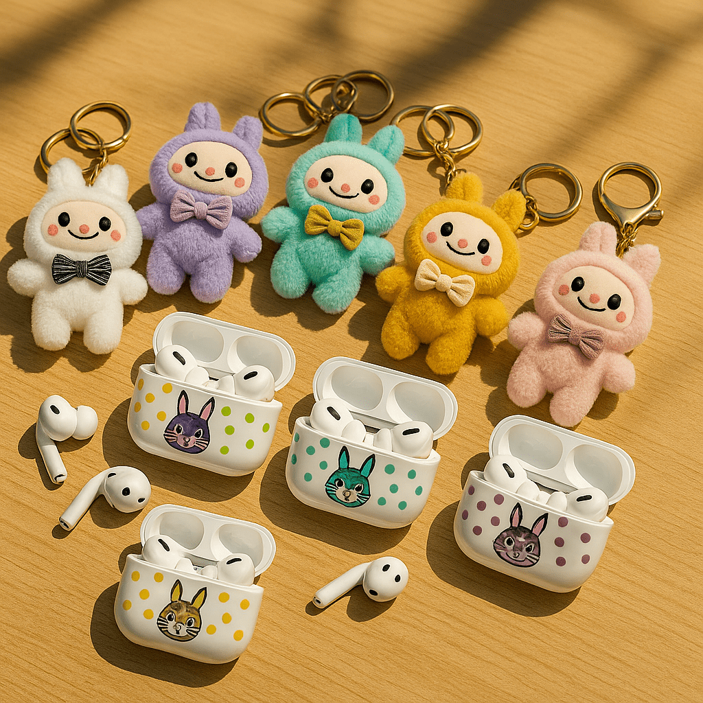 Labubu - Wireless Earbuds with Plush Keychain Set - Zambeel